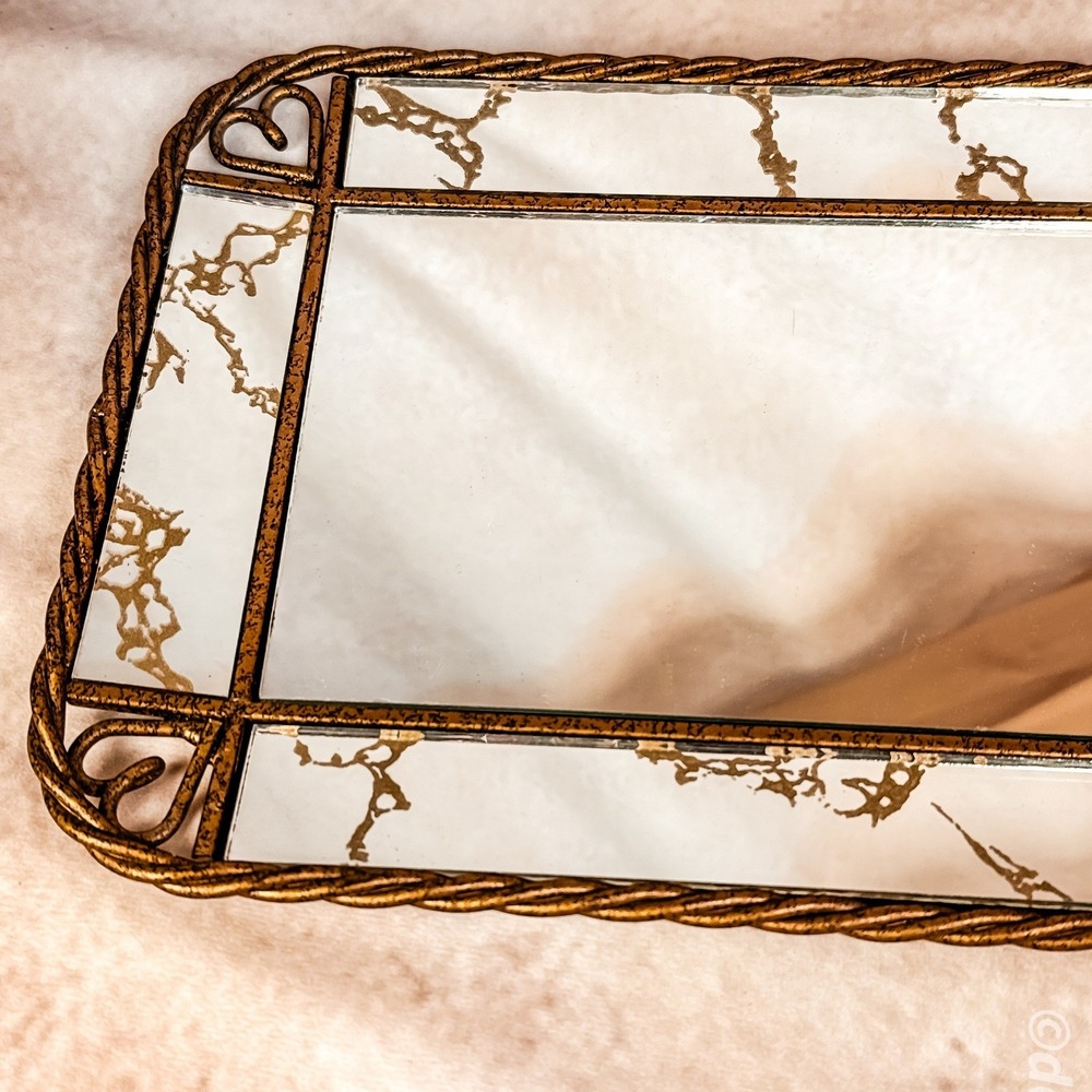 Gilded Twisted Metal Mirror Tray - Picture 6 of 9